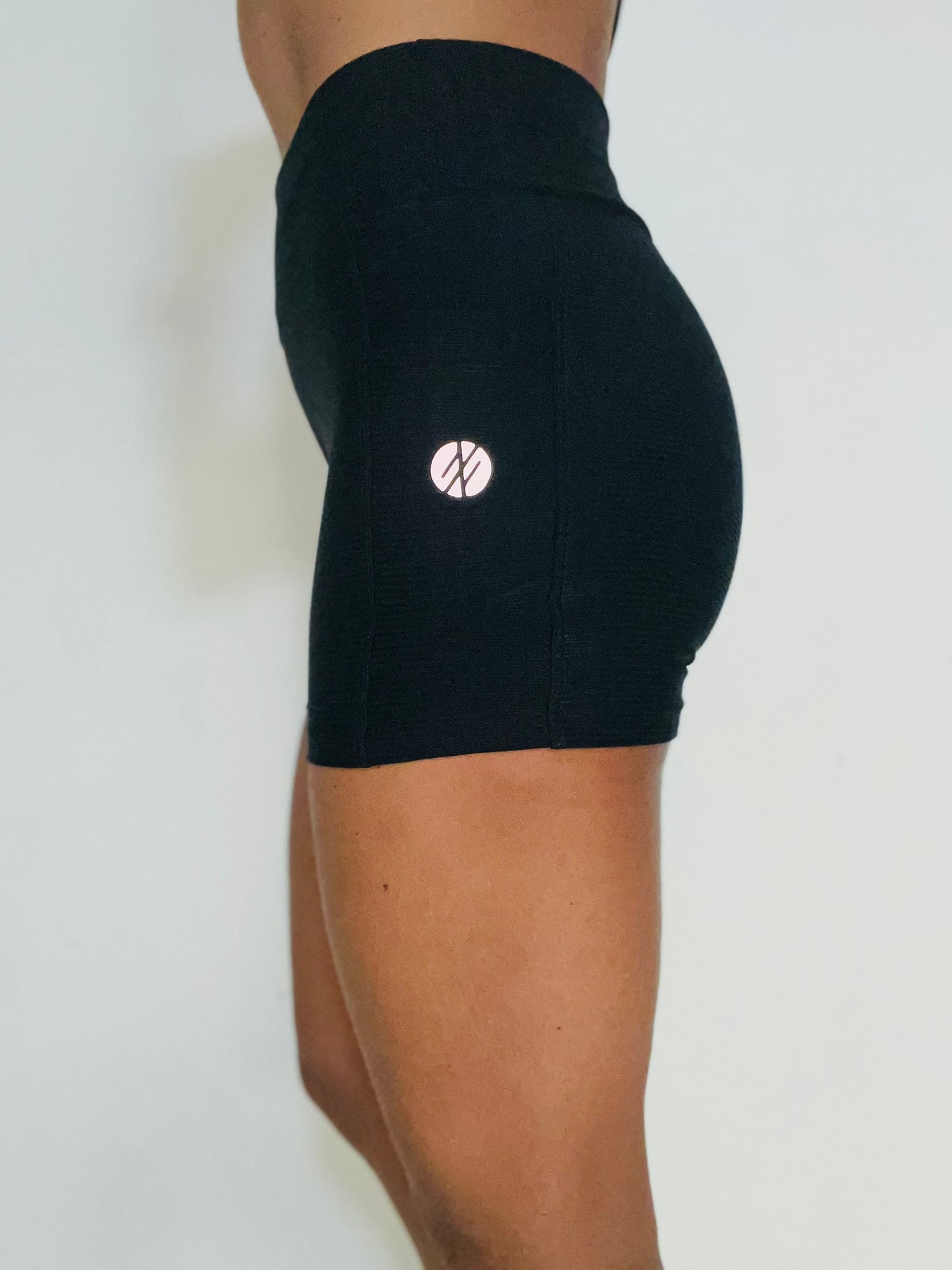 Textured Bike Shorts - Black