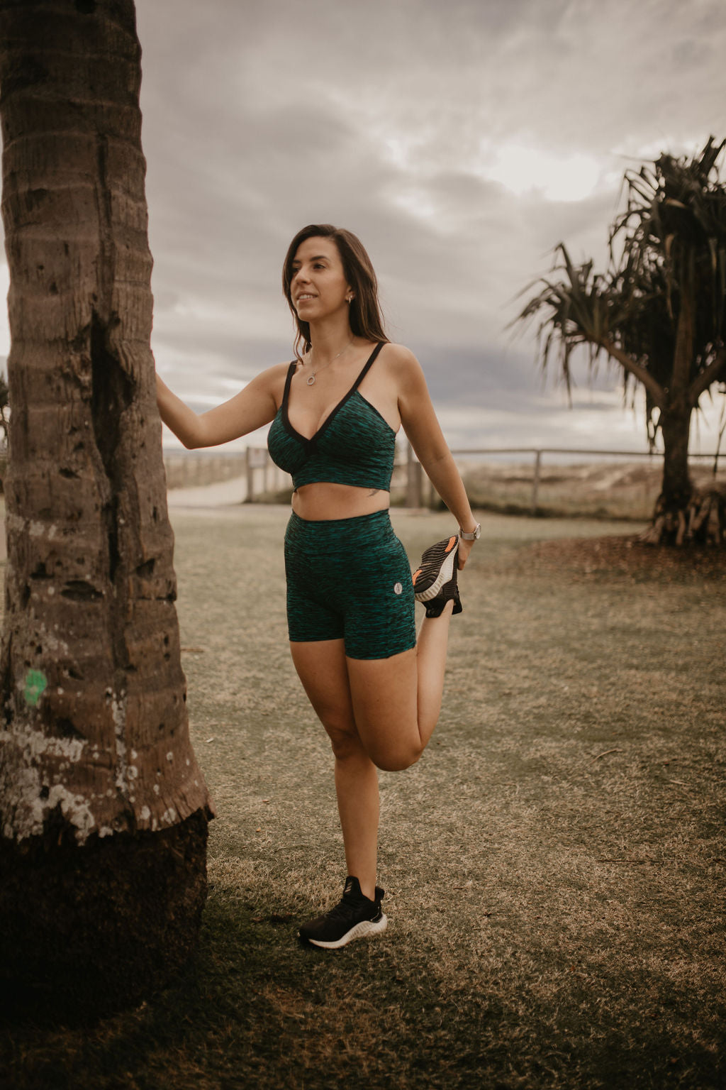 Bike Shorts with Pockets - Dapple Dark Green