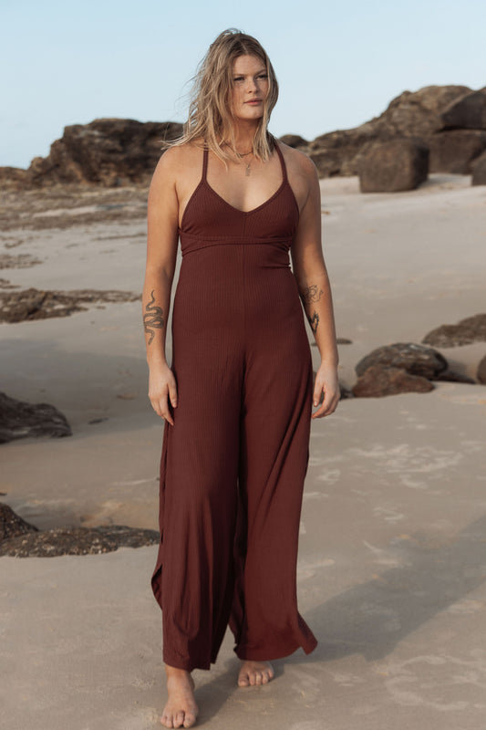 Flow Jumpsuit - Maroon